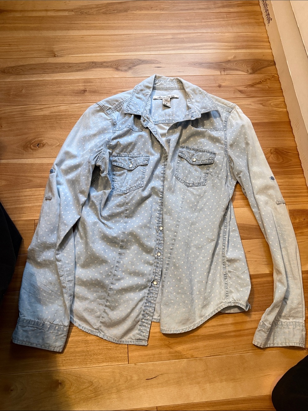 American Rag Light Blue Polka Dot Button-Down Shirt
